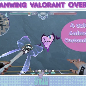 CUTE VALORANT OVERLAY for twitch streamers l Dreamwing Valorant Overlay l purple, pink, green, orange variations l Animated Customizable