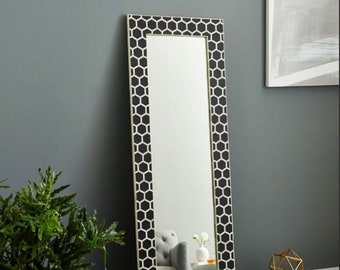 Bone Inlay Mirror, Bone Inlay Mirror Frame, mirror, Handmade Mirror,