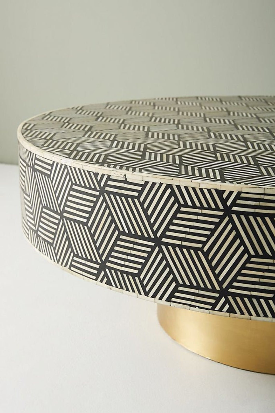 Bone Inlay Coffee Table Round Inlay Coffee Table Bone Inlay | Etsy