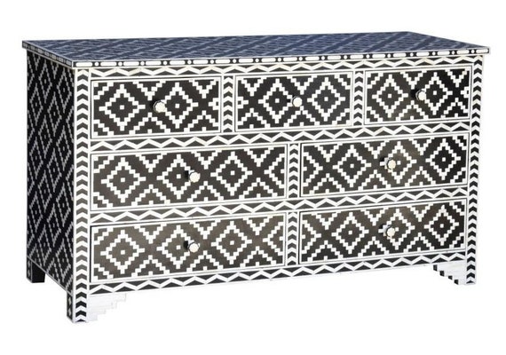 Black and white bone inlay dresser hotsell