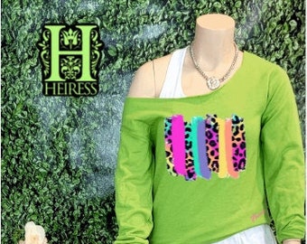 Neon off the Shoulder Sweatshirt - Etsy