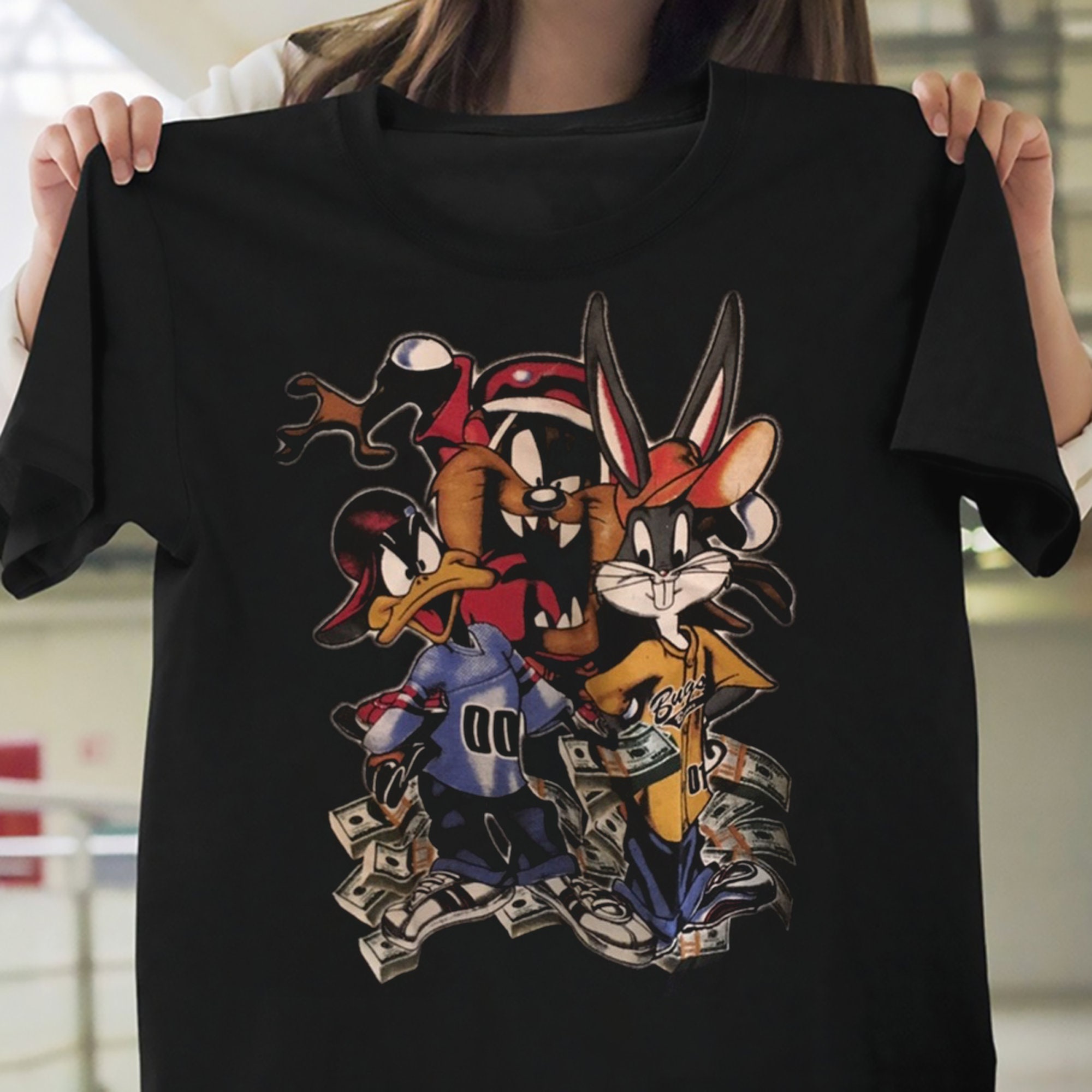 Looney Tunes TShirt Features Gangster Bugs BunnyTasmanian Etsy
