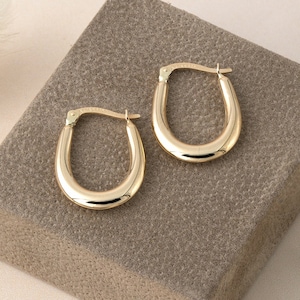14K Gold Dainty Hoop Eearrings, Hollow Light Weighted Gold Hoops, Daily Wear Hoops, Gift for Mother