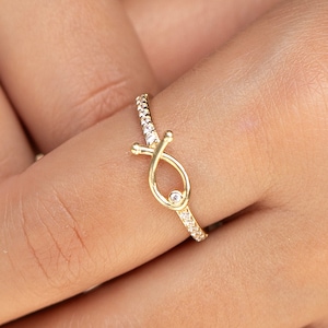 14K Real Gold Fish Ring | 14k Solid Gold Stackable Ring | Gift for Sea Lover | Half Eternity Stacking Ring Yellow Rose White Gold
