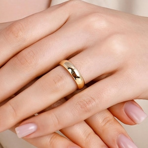 Ehering aus 585er Gelbgold, klassischer Ehering 5 mm für Männer und Frauen, Paarring mit kostenloser Gravur, Echtgold-Kuppelring