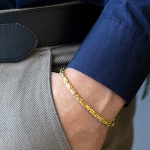 14k Yellow Gold Byzantine Bracelet 78 Inches 3.25MM Thickness