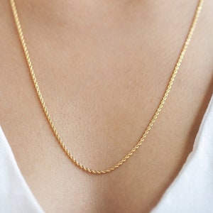 14K Yellow Gold Rope Necklace/ Gold Rope Necklace Chain/ 55cm(21inches) Gold Chain / Thin or Thick Width Rope Chain / Solid Gold Rope Chain