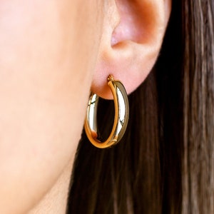 Thick oval 2024 hoop earrings
