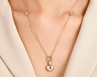 thumbnail image 2 of Renaiz Geometric Initial Necklaces For Women, Trendy Low Poly Letter Necklace In Rhodium Plated, Chain 14"-24", Unique Gold/Silver A-Z Pendant, Personalized Monogram Name Necklace For Women Gift 2 of 14