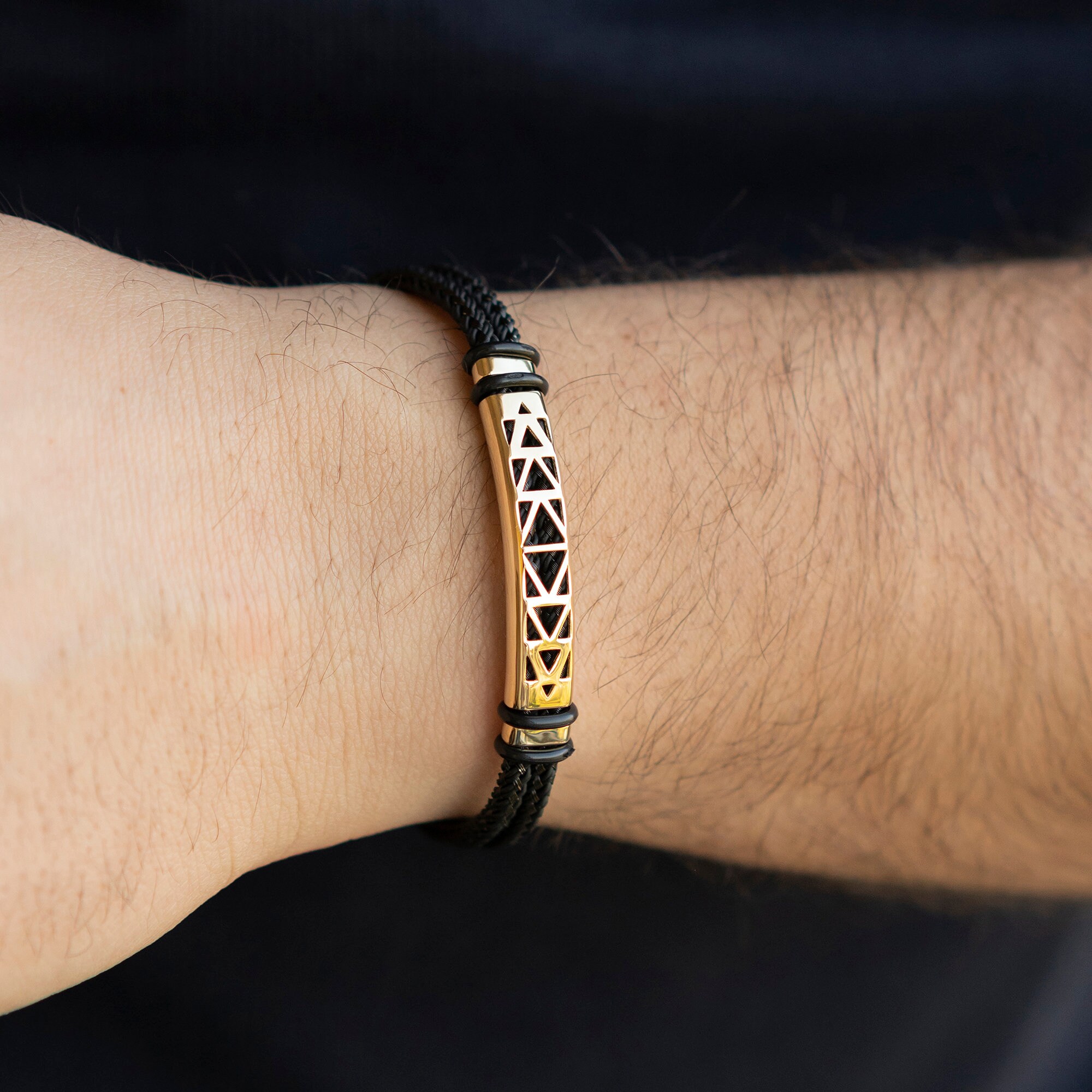 Recycled 14k Gold Harness bracelet for Men