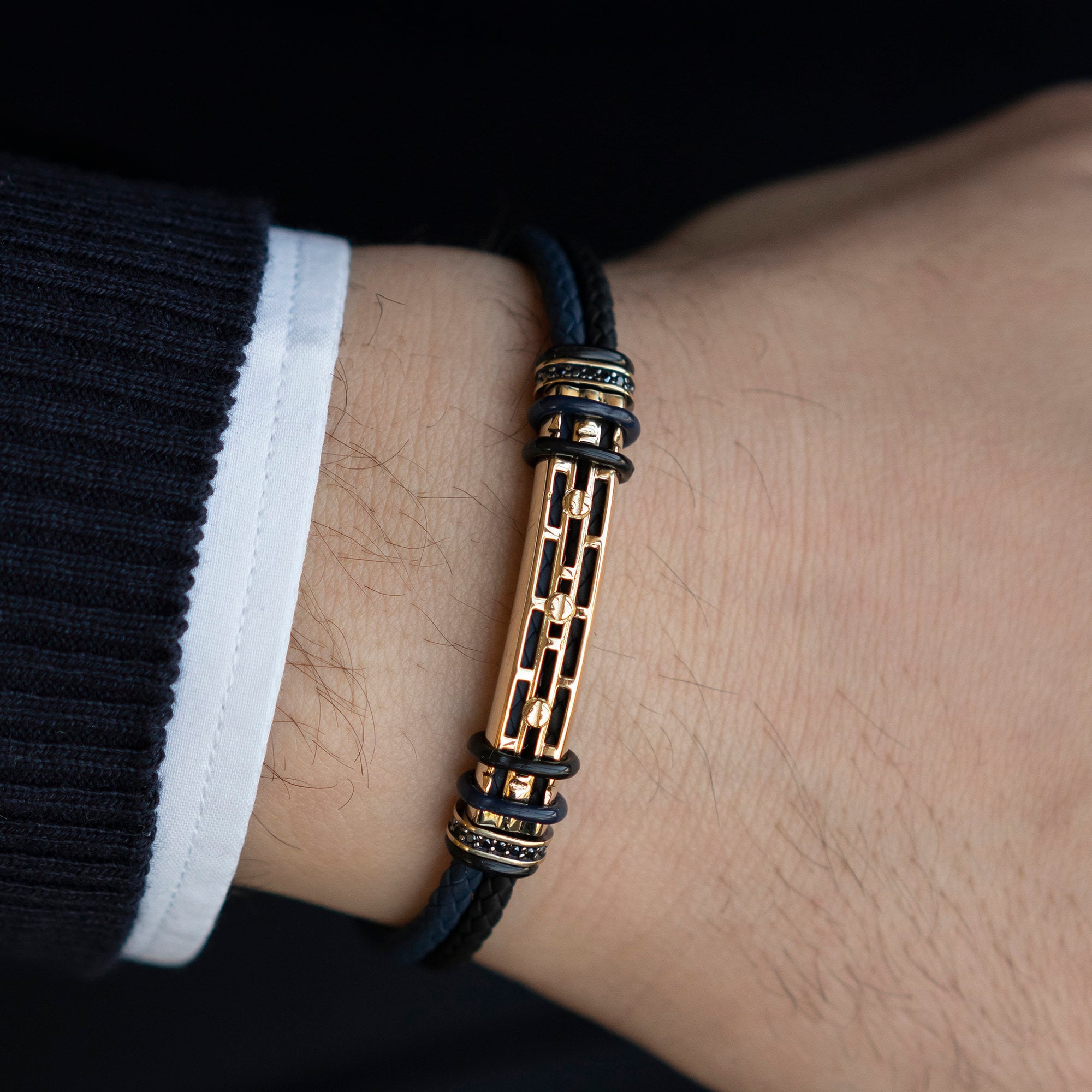 Two tone gold bracelet mens Clearance