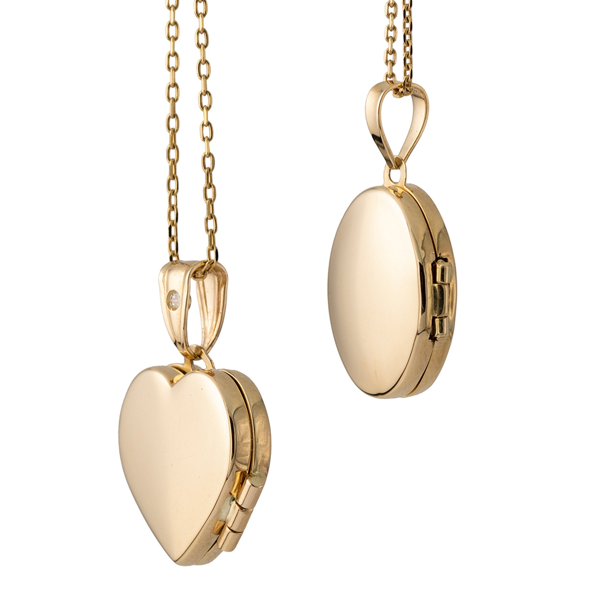 Mini Locket Gold 14k Yellow Gold Oval Mini Locket Necklace, Personalized Engraving ...