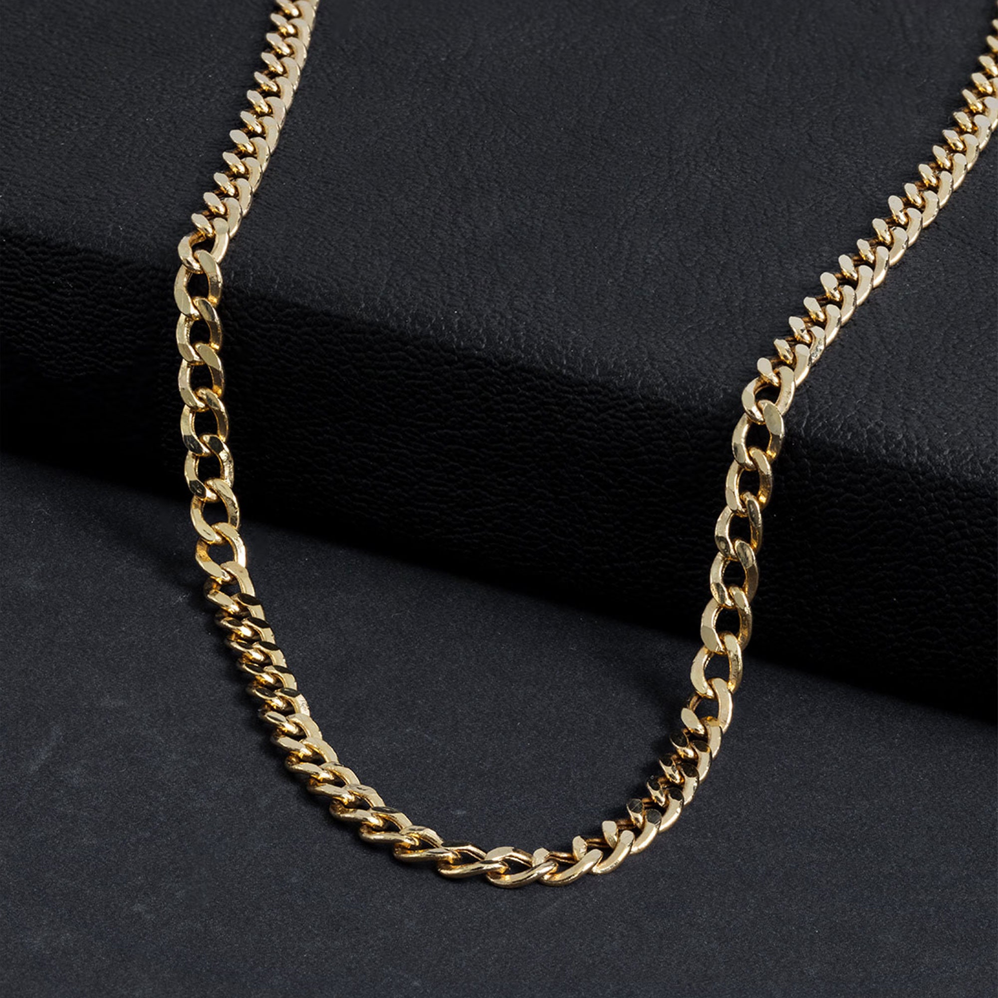 Solid 14K Gold Miami Cuban Curb Chain, 14kt Gold Chain for Men