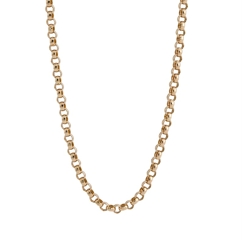 Massief 14K gouden Rolo-kabelketting, heren gouden ketting, echte 14k gouden kabelketting, dikte: 2 mm 2,50 mm 3 mm, 50 cm 20 inc 60 cm 24 inc afbeelding 8