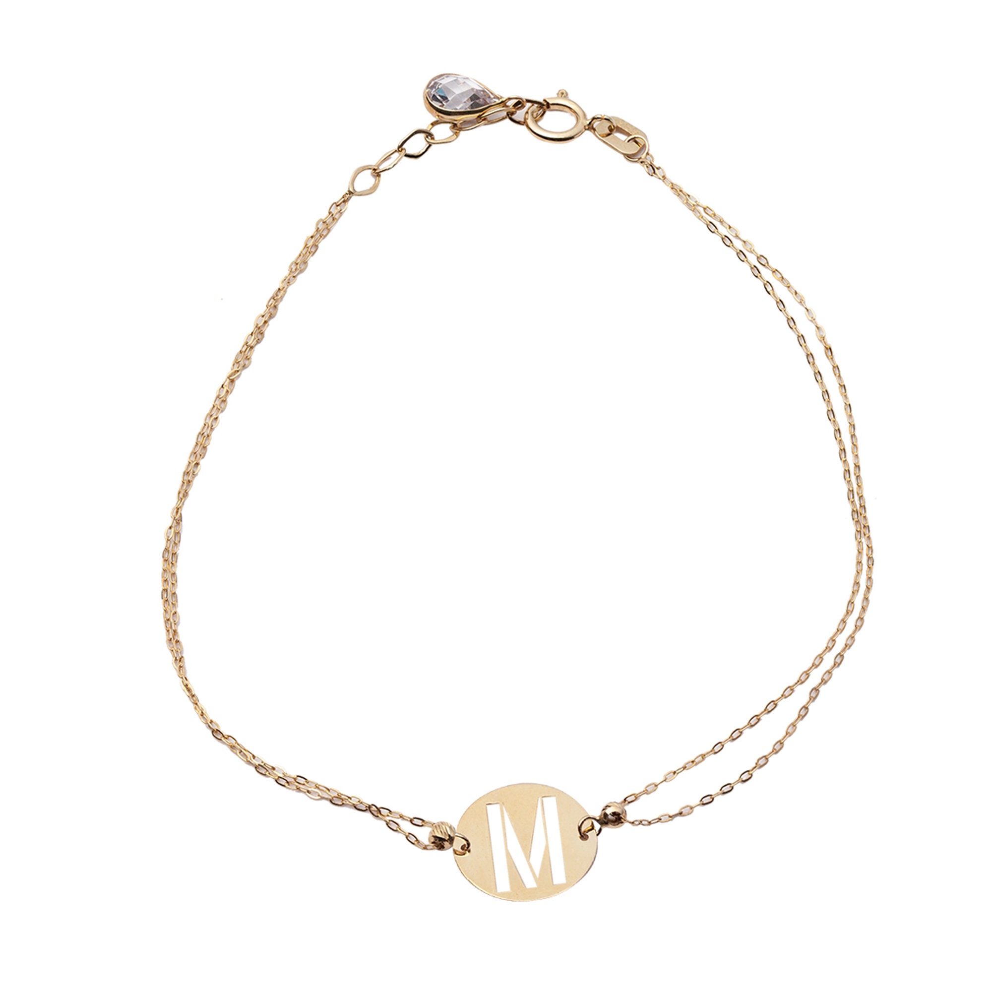 Gold Initial Remember Me Chain Bracelet with Letter M | Women's Jewelry by Uncommon James