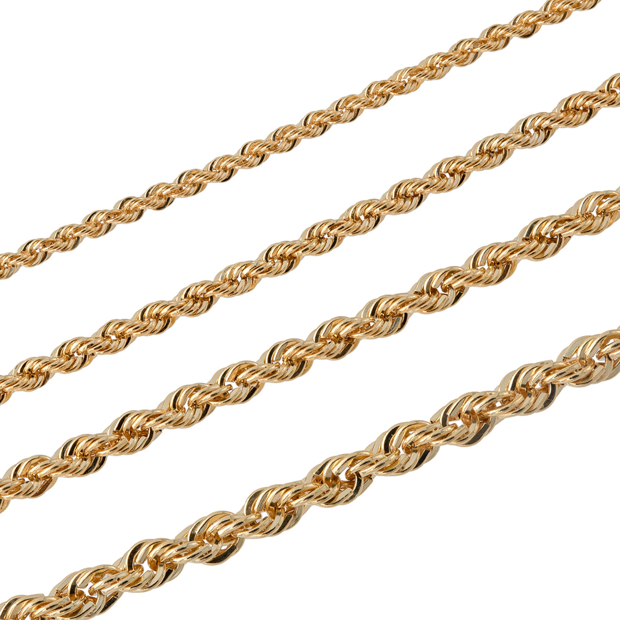 14K Solid Gold Rope Necklace | Gold Rope Necklace Chain | Thick or Thin ...