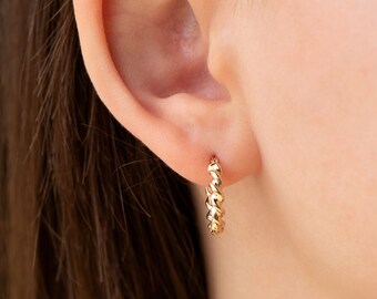 ◆STONEHENgE◆ Braid 14K Earrings SA25A38U SAG-25A38U-E4RCG0 Large Braided Gold Hoop (single) | Catbird
