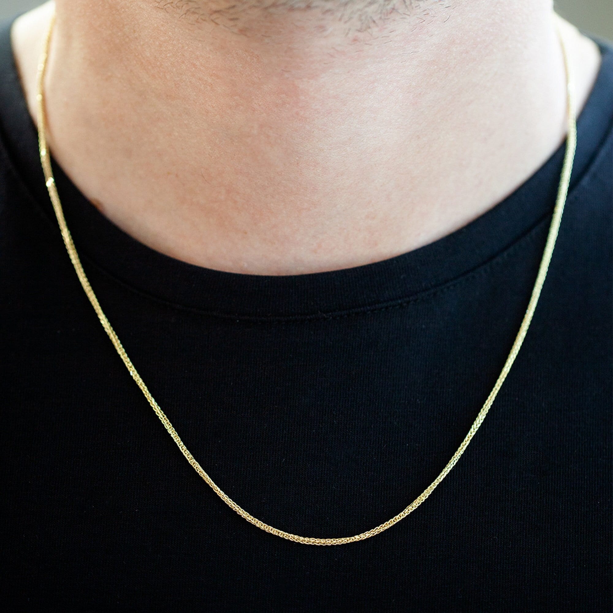 14K Yellow Gold Fox Tail Necklace for Men/ Gold Necklace Chain for Men/  55cm22inches Gold Chain /1.50mm Width Palma Chain/gift for Men - Etsy