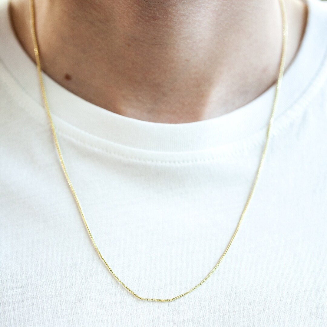 14K Gold Thin Popcorn Necklace for Men/ Gold Popcorn Necklace Etsy UK
