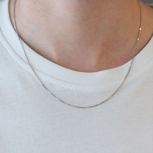 14K White Gold Fox Tail Necklace For Men or Women/ Gold Necklace Chain For Men/ 55cm(22inches) Gold Chain / White Gold Chain