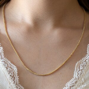 14K Yellow Gold Round Box Necklace 16 to 24 Inch - Etsy