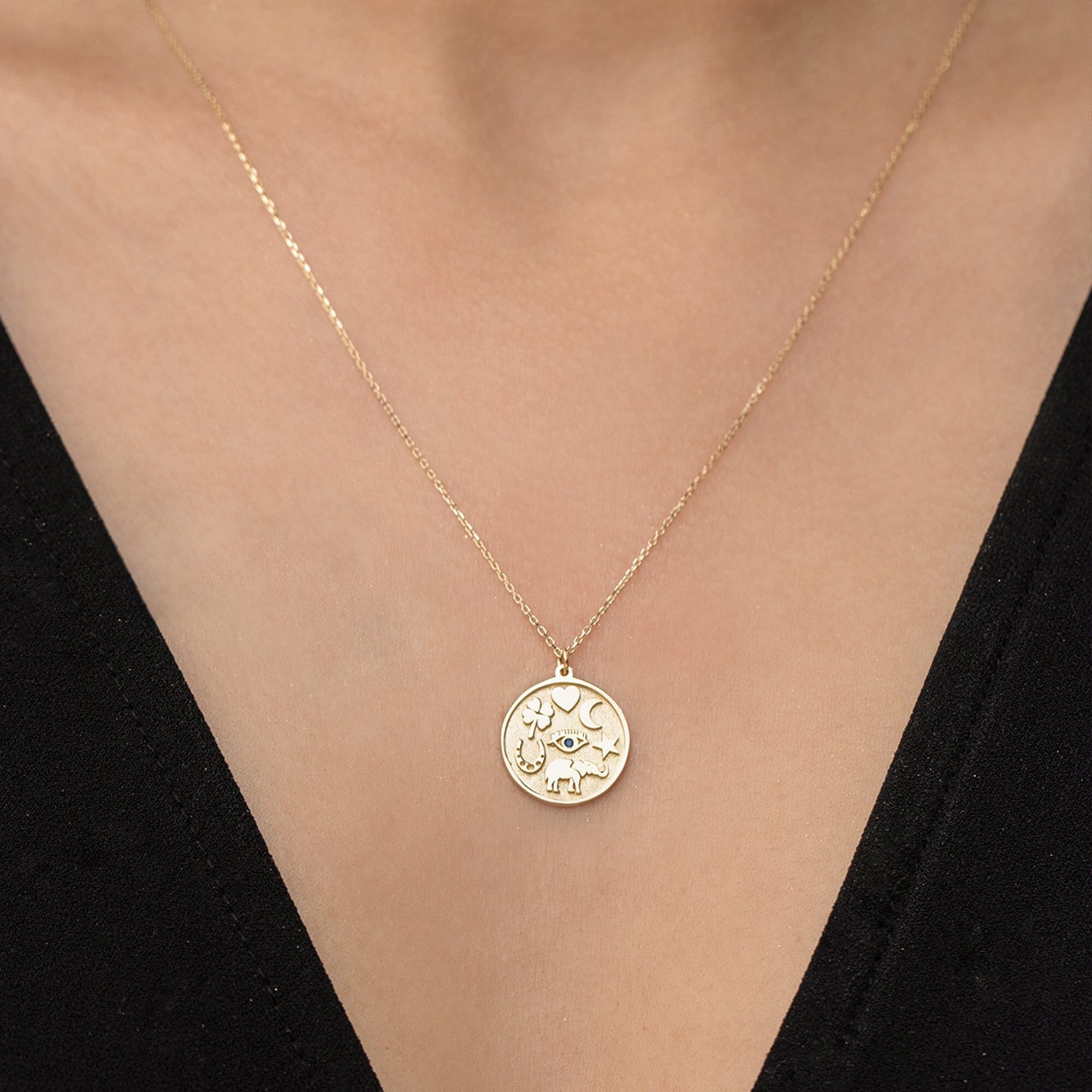 Jewelry Necklaces Jennifer Meyer Lucky Necklace Jennifer Meyer 18K