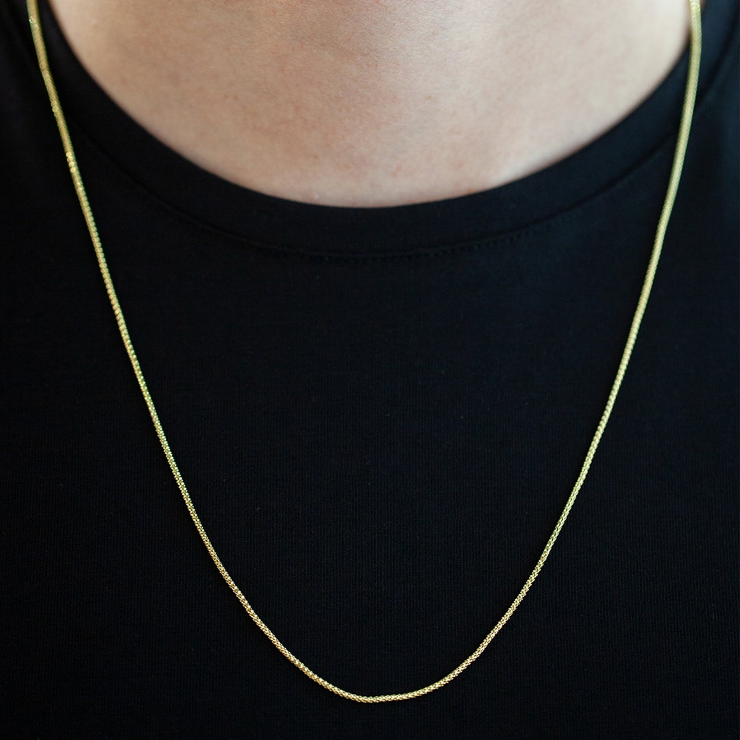 14K Gold Popcorn Necklace for Men/ Gold Popcorn Necklace Etsy