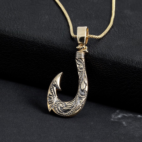 Fish Hook Pendant Etsy
