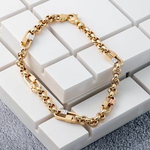 14k Gold Chunky Rolo Chain Bracelet | Fine Jewelry for Everyday Use ...