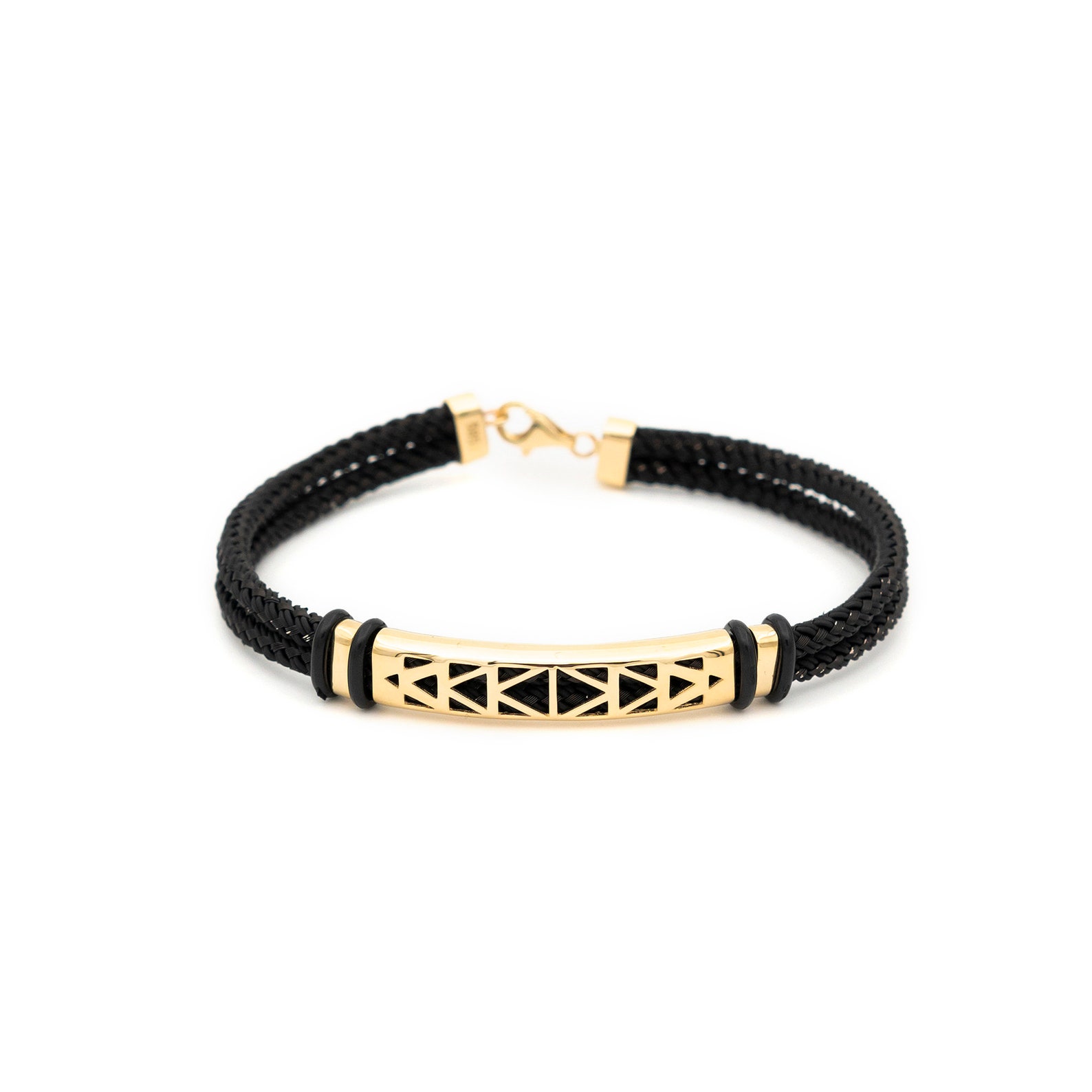 Men's Black Belt 14k Solid Gold Bracelet Men's - Etsy