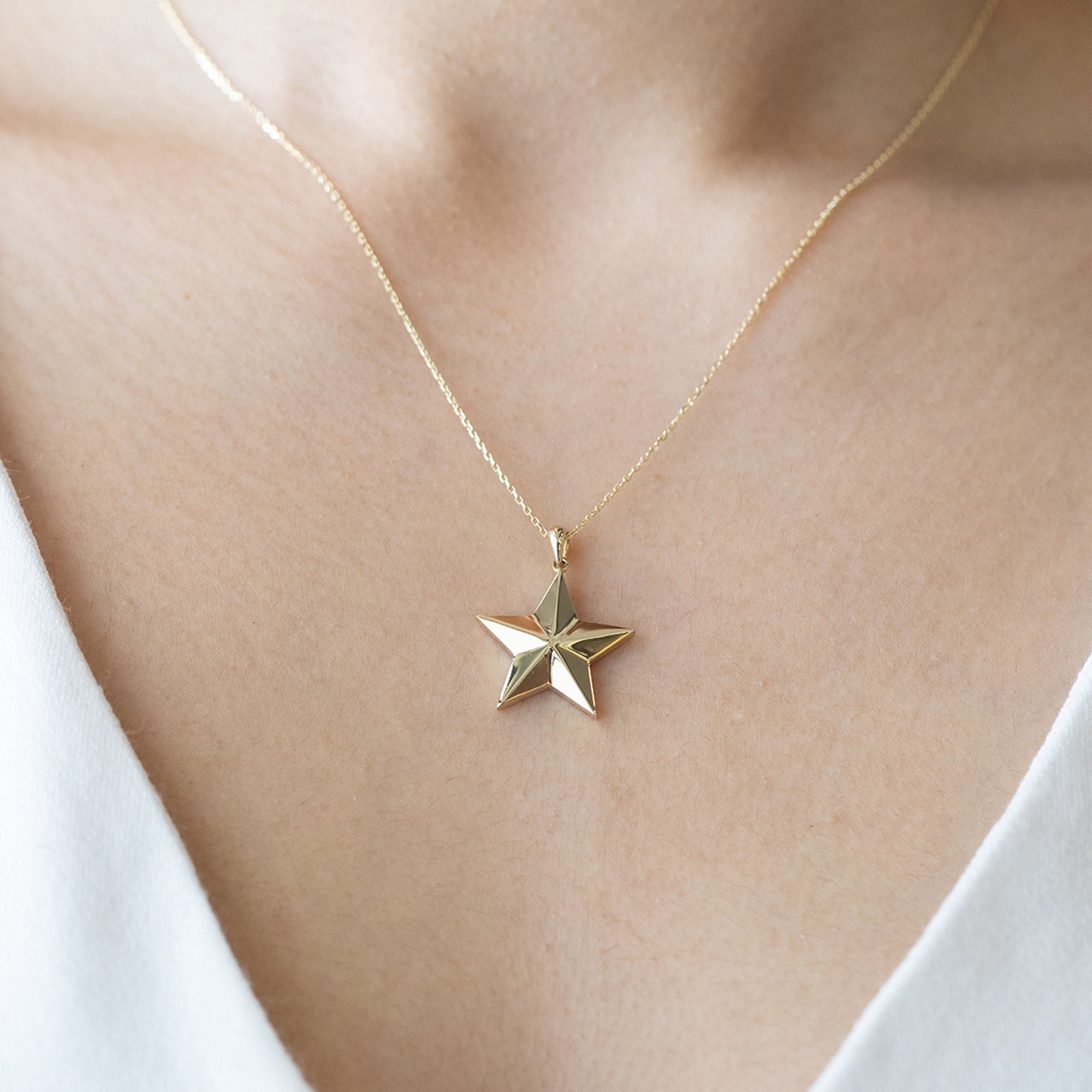 Real gold shop star necklace