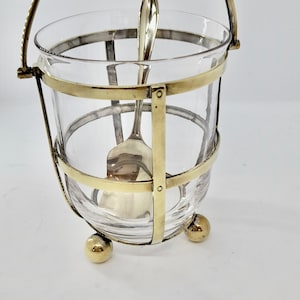 Edwardian jam pot / Edwardian preserve pot with silver plate spoon / Period living dining / Downton Abbey lifestyle / Jam pots