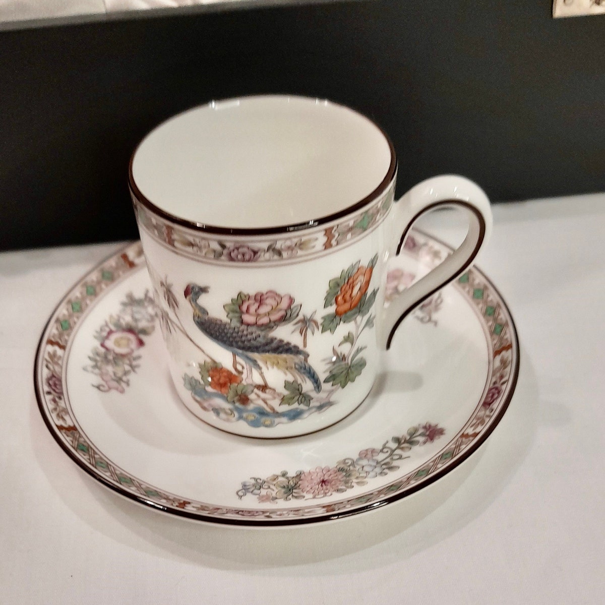 Wedgwood Bone China / Wedgwood Wedding Gifts / Wedgwood / Coffee Cups and Saucers / Kutani Crane Pattern Coffee Cups / Wedding Gifts - Etsy