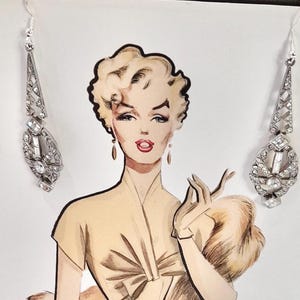 Drop earrings / Art Deco style earrings / Party wear jewellery / 1920s style jewellery / Wedding jewellery / Dangle earrings / Art Deco gems
