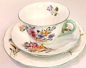 Shelley tea ware / Shelley collectables / Shelley / 1930s Shelley Wild Flowers trio / 1930s home / 1930s Shelley / 1930s kitchen / Shelley