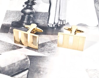 Gemelos / Gemelos dorados / Gemelos dorados / Regalos para él / Gemelos de los años 60 / Joyería MCM / Joyería para hombre / Accesorios para camisas