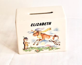 Piggy bank money box / Money box / Piggy bank / Pig piggy bank / Collectable piggy banks / 1950s savings box / Savings box