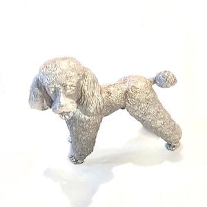 Poodle figurine / Poodle dog metal figurine / Poodles / Poodle figurines / Poodle dog figurines / Silver Poodle dog / Dog figurines / Dogs