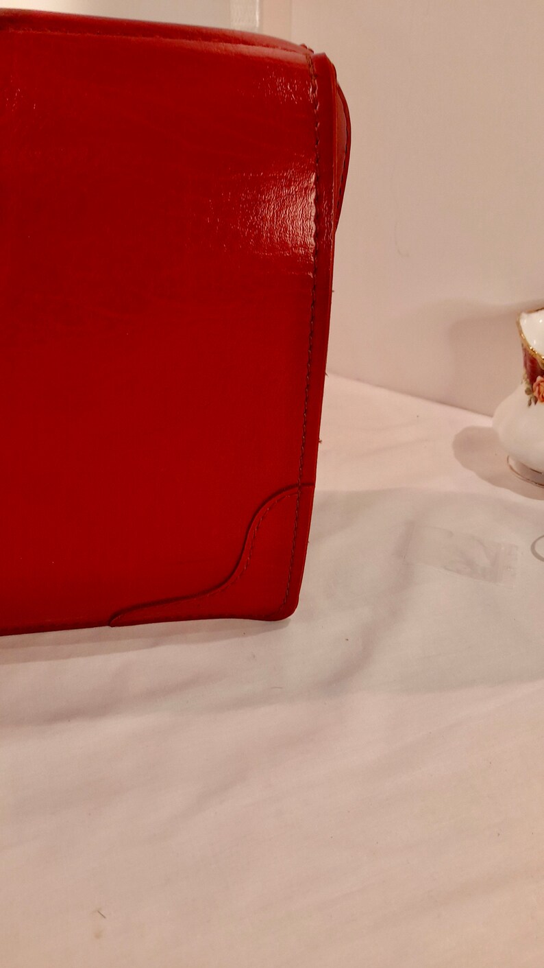 Red Leather Briefcase / Red Leather Bags / Overnight Bag / Ladies