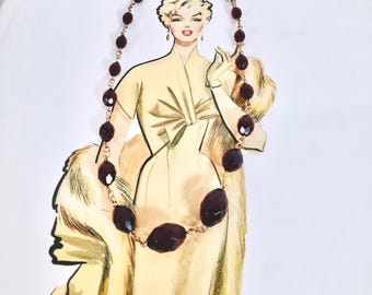 Red bead 1950s necklace for Christmas and party season