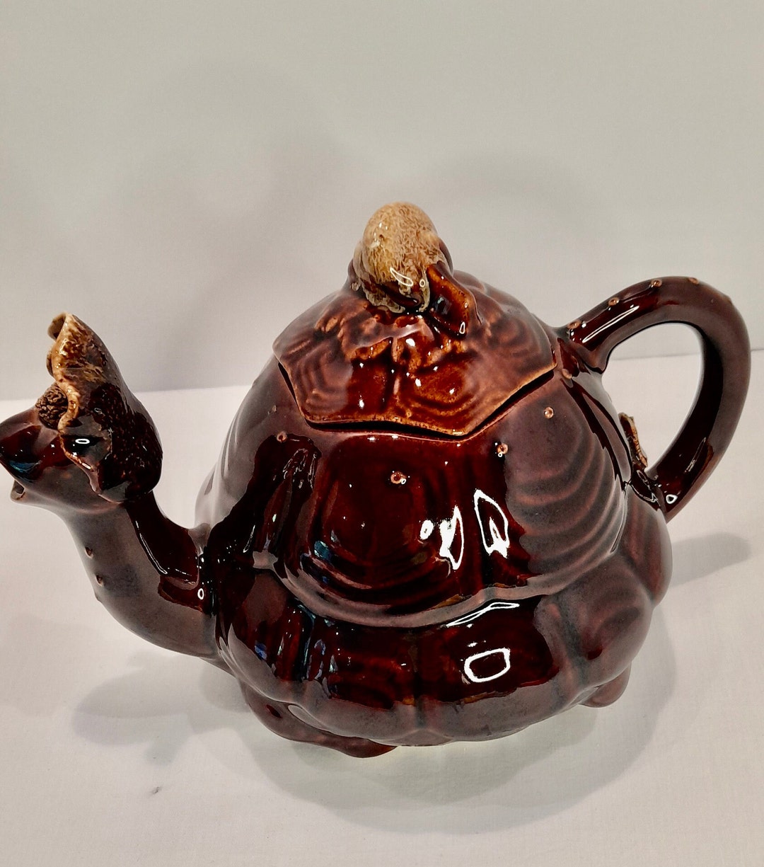 rare-treacle-glazed-tortoise-teapot-majolica-style-etsy