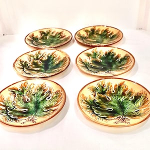 19th century Majolica leaf plates / 19th century Majolica / Majolica / English Majolica / Victorian Majolica leaf plates / Mint Majolica