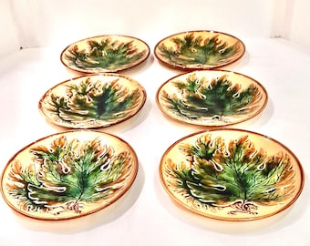 19th century Majolica leaf plates / 19th century Majolica / Majolica / English Majolica / Victorian Majolica leaf plates / Mint Majolica