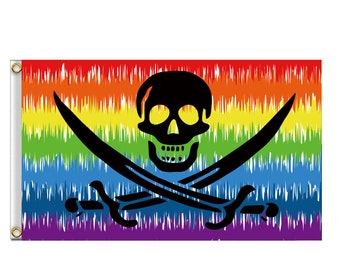 Pirate Flag of Jack Rackham  Gay LQBTQ + ally Pride flag banner any size tapestry wall decoration