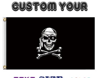 Pirate Skull Bones Flags Cross Knife Jolly Roger Jack Rackham custom  flag  Banner Skull Jolly Roger tapestry