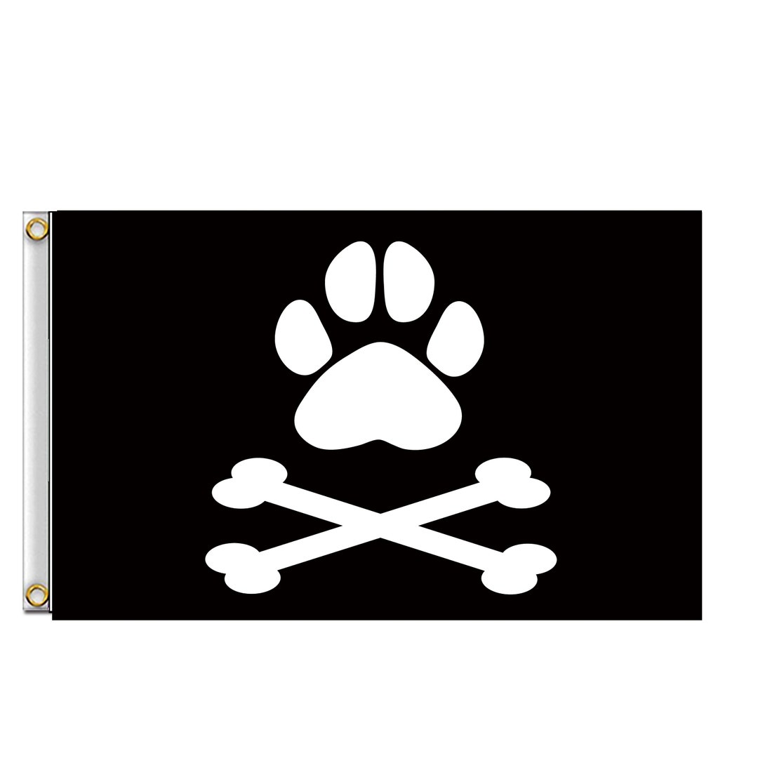 Dog Pirate Flag Paw Gift Banner Tapestry Funny Joke Dog Jolly Roger