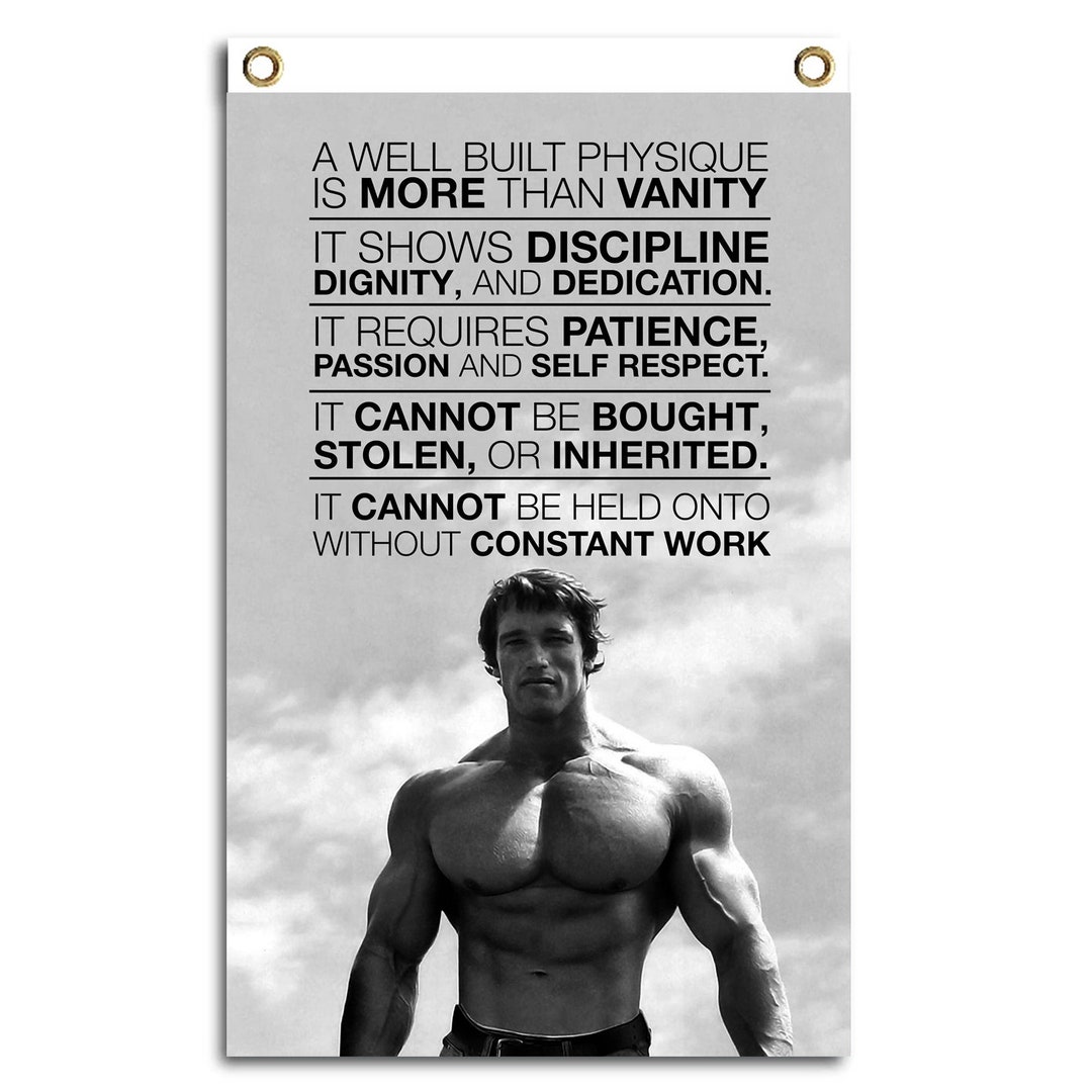 アーノルド・シュワルツェネッガーのジムフラッグ：ボディビルディングのモチベーションタペストリーバナー - Etsy 日本, image size:1080x1080