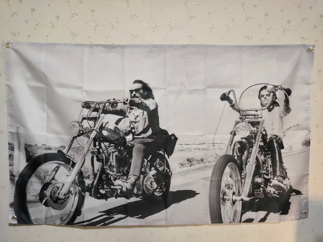 Easy Rider Poster Flag Banner Movie Cartoon Tapestry Motorcycle Biker ...