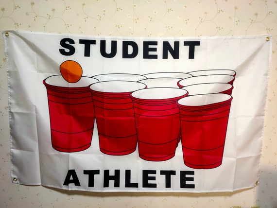 Drapeau étudiant athlète Beer Pong College Fraternité drôle drapeau  Tapisserie 100D polyester -  France