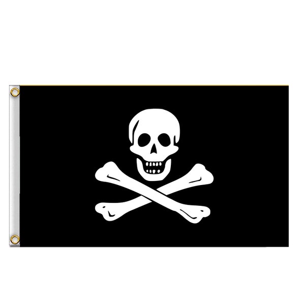 Black Sam Bellamy und Edward Englands Hauptmast Flagge Blackbeard Flying Banner Totenkopf Jolly Roger Gobelin